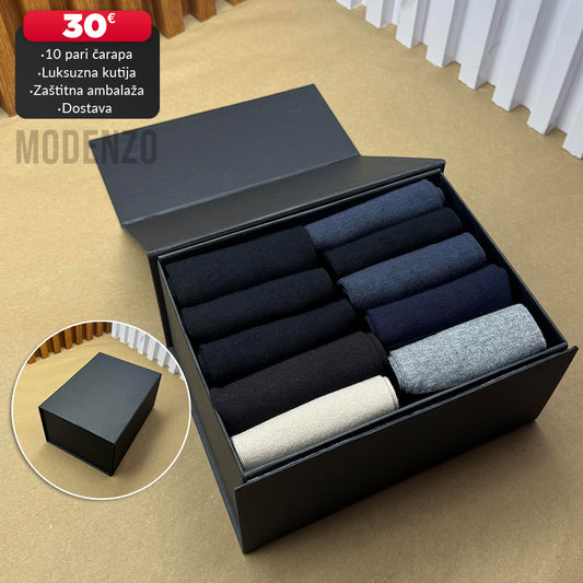 Muške bambus čarape u luksuznoj kutiji (10 pari)