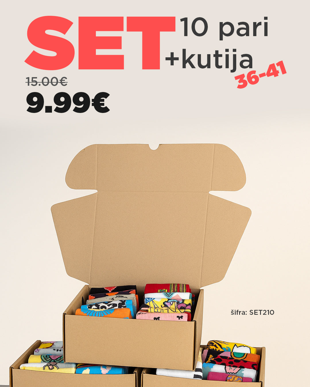 🎁Kutija iznenađenja - mix 10 pari broj 36-41