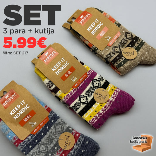 Ženske vunene čarape - SET 3 para