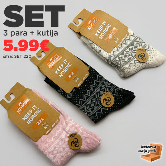 Ženske vunene čarape - SET 3 para