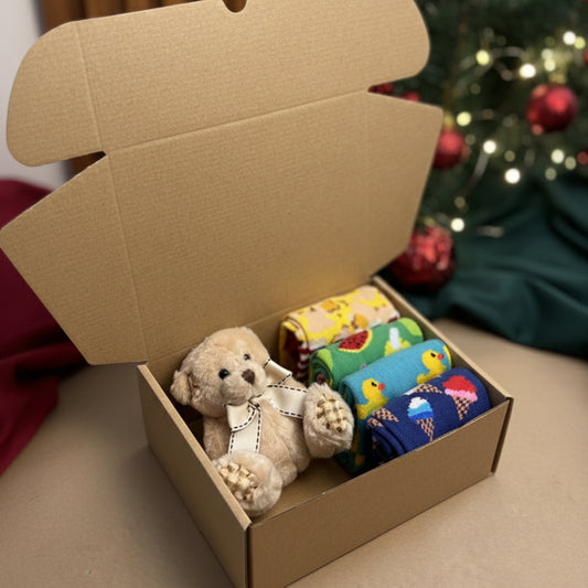 Čarape + medvjedić + kutija SET 224