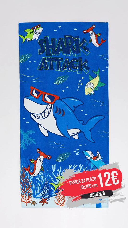 Peškir za plažu Shark attack 73x150cm