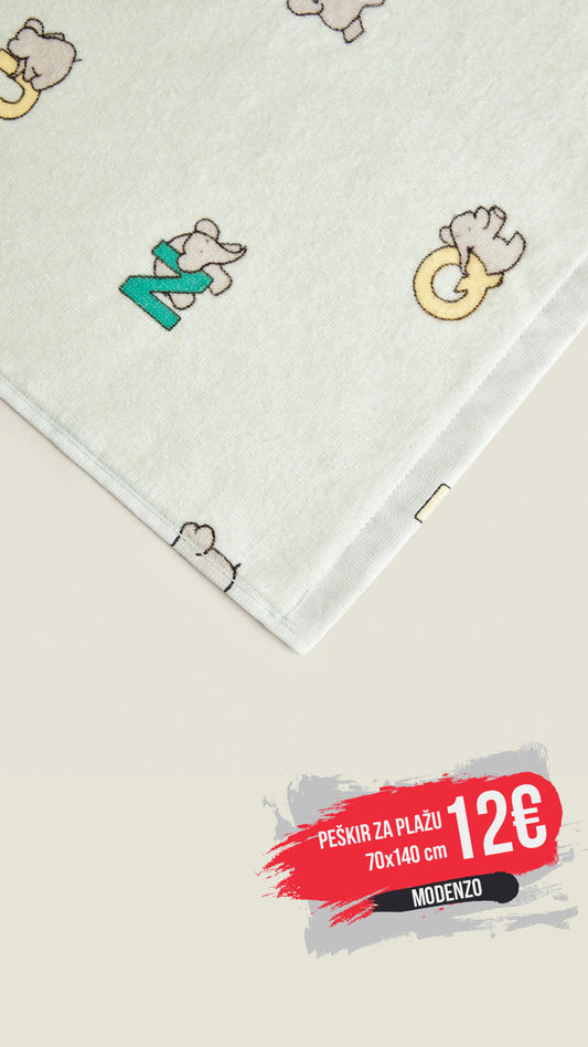Peškir za plažu Zara Alphabet 70x140cm