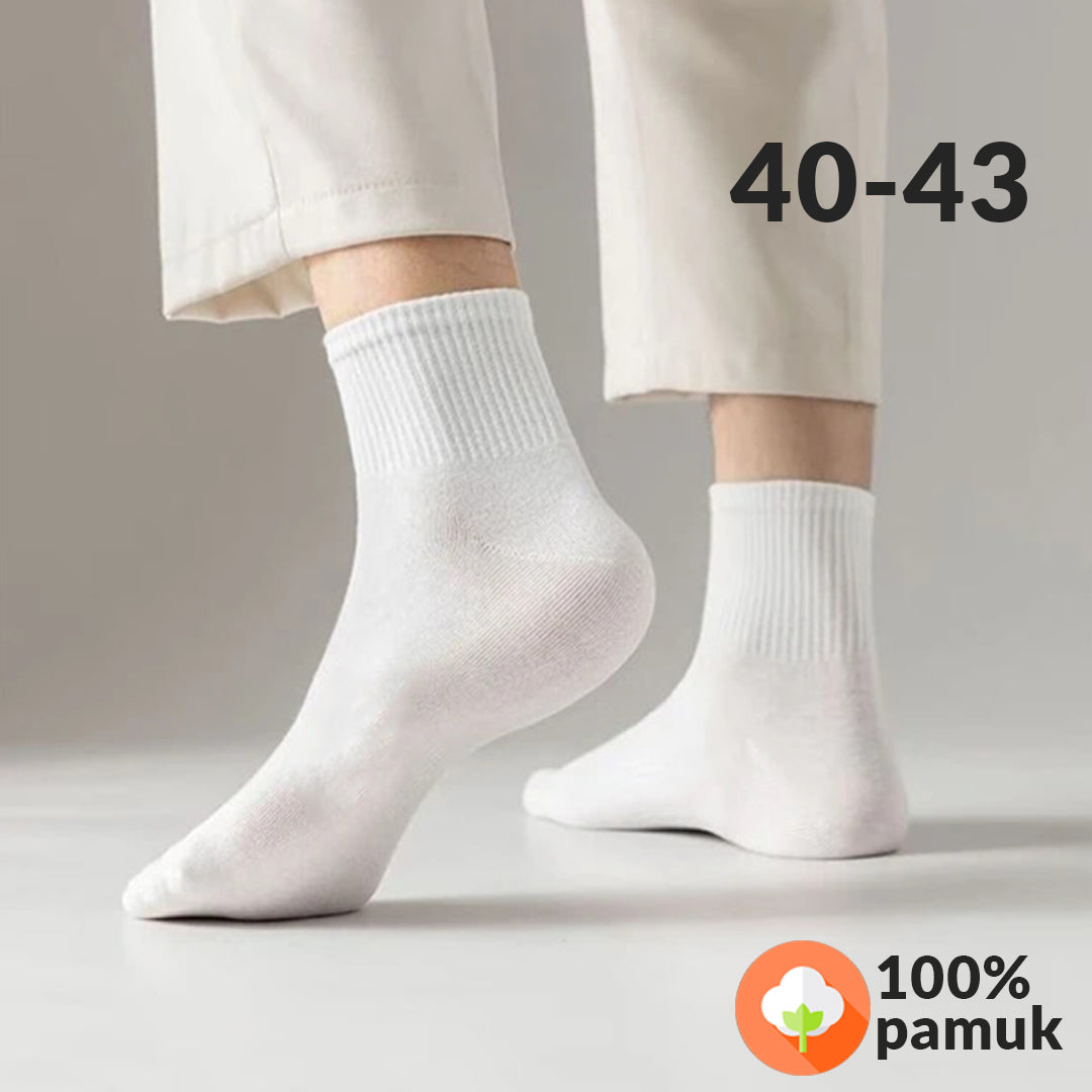 Bijele unisex polukratke čarape Sara Socks od 100% antibakterijskog pamuka, veličina 40-43