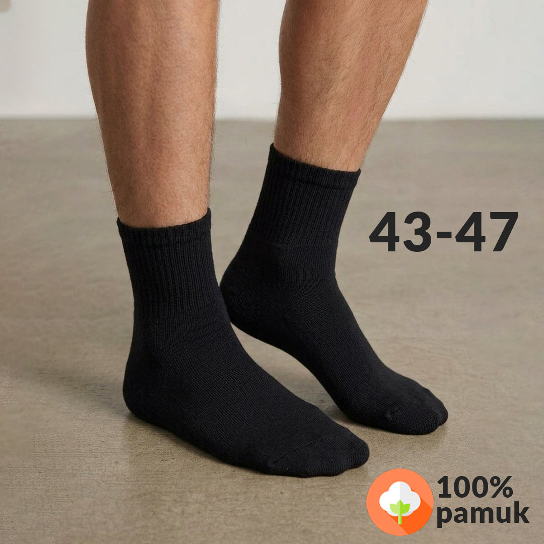 Crne muške polukratke čarape Sara Socks od 100% antibakterijskog pamuka, veličina 43-47