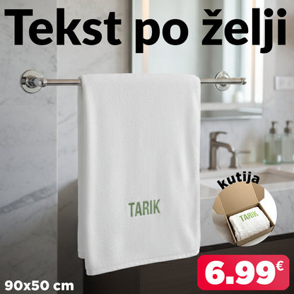 Bijeli peškir + vez po želji 💚