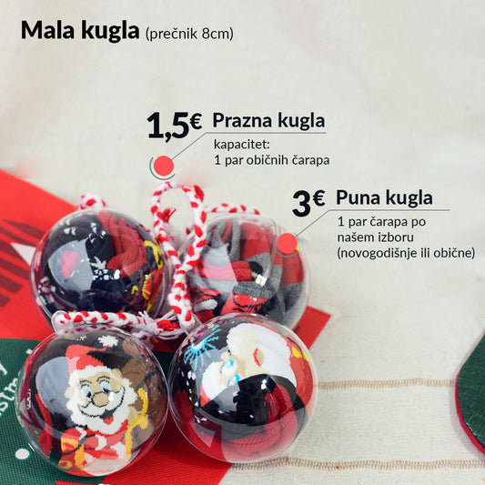 Mala kugla za jelku sa čarapom